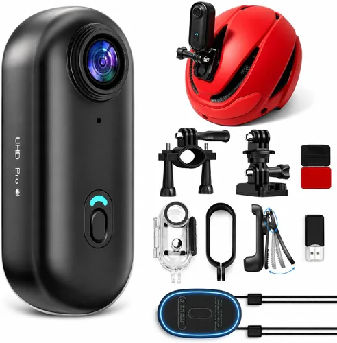 JETO 4K mini cámara 32GB, cámara POV de la motocicleta de EIS