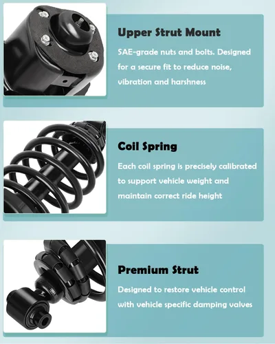 Vista 4 de SCITOO Juego de 2 amortiguadores traseros completos para Ford Five Hundred 2005-2007 para Ford Five Hundred 2005-2007 para Mercury Montego Quick