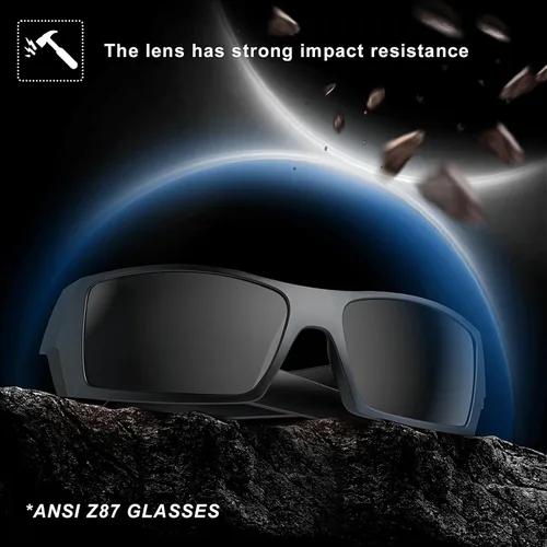 Vista 3 de WISTON Polarized Z87 Sunglasses Wrap Around Sunglasses for Men Rectangular Safety Glasses UV400 for Sport Working 8231