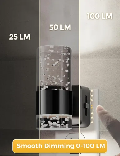 Vista 24 de L LOHAS LED Luz nocturna, paquete de 2 luces nocturnas de burbujas de 3000 K enchufables a la pared, luces nocturnas acrílicas con sensor de luz