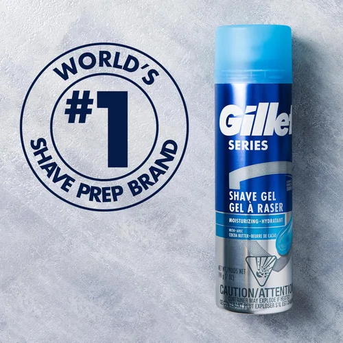 Vista 8 de Gillette Gel de afeitado hidratante Series 3X, 6 unidades, 7 onzas cada uno, lubricación para proteger contra la irritación, azul-blanco, 7 onzas