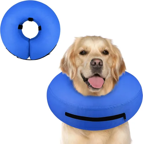 Vista 17 de Supet Collar Inflable de Cono para Perros Grandes, Medianos y Pequeños, Collar de Cono Suave para Perros y Gatos, ECollar de Cuello en Forma de Dona