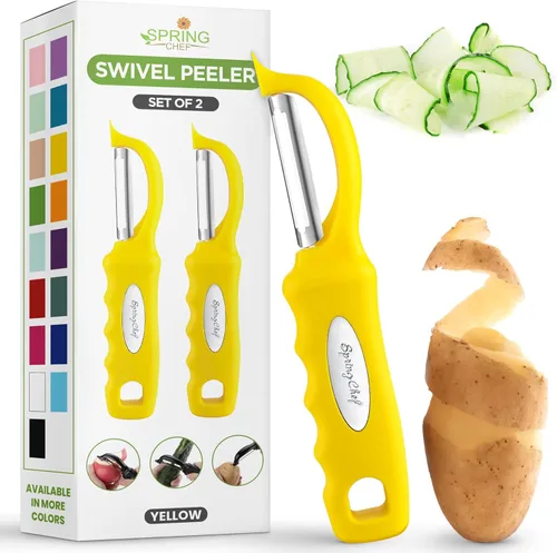 Vista 16 de Spring Chef Pelador de verduras giratorio prémium, color negro