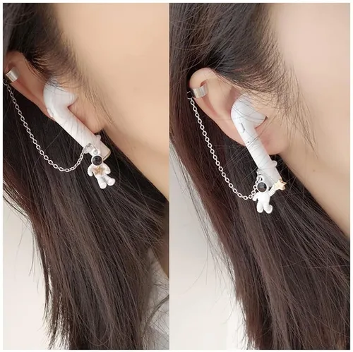 ZOSTLAND 1 Pair Creative Earphone Anti Lost Earring Clip Earclip Strap Wireless Earhook Earbud Ear Bud Holder Connector Compatible with Airpods