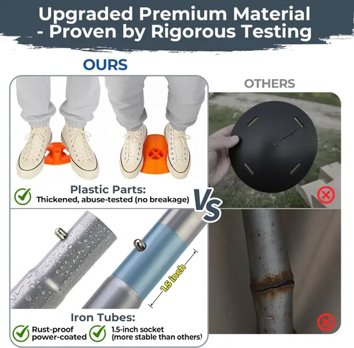 Vista 5 de Tuszom Sistemas de postes de soporte para cubierta de barco con cuerdas de polietileno anti-UV y base de ABS de 9 pulgadas, poste de soporte