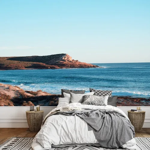 Vista 4 de SIGNFORD Mural de pared romántica playa extraíble, adhesivo de pared para dormitorio, sala de estar, 66 x 96 pulgadas