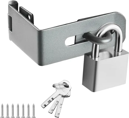 Vista 17 de Pestillo de puerta con cerrojo, cerrojo de puerta de 90 grados de acero inoxidable sólido 304 para archivo, cerrojo de puerta de cobertizo extra