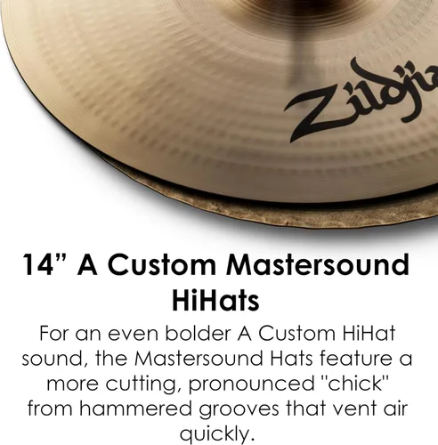 Vista 3 de Avedis Zildjian Company A Custom Mastersound Hi-Hat Platillos - 14 pulgadas