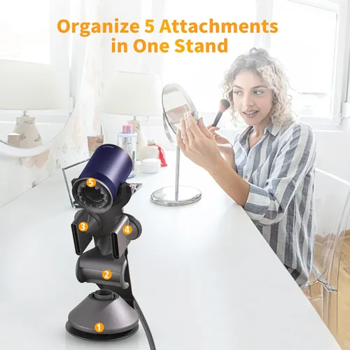 Vista 4 de Soporte para secador de pelo Dyson para secador de pelo Dyson, Soporte para secador de pelo Dyson actualizado para secador de pelo Dyson en negro