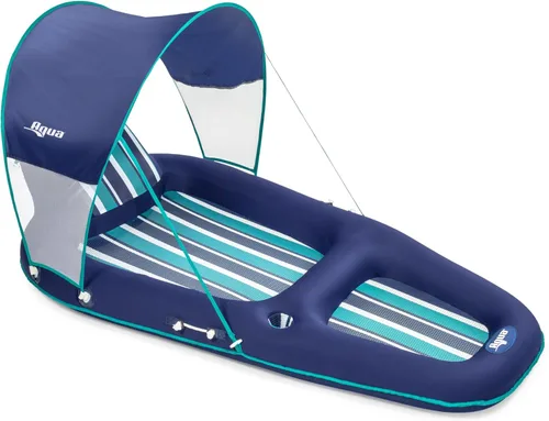 Vista 8 de Aqua Luxury Water Pool Lounge – Extra Large – Inflatable Pool Floats for Adults with Headrest, Backrest, Footrest & Cupholder – Multiple