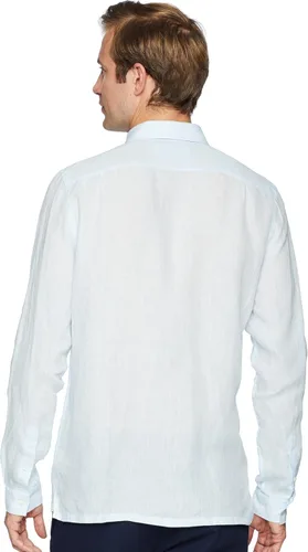 Vista 3 de Lacoste Camisa de lino con botones de manga larga para hombre Verde