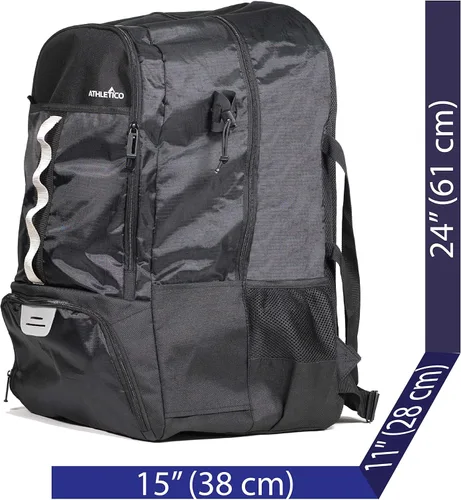 Vista 7 de Athletico Mochila de lacrosse extra grande – Capacidad para equipos de lacrosse y hockey sobre césped – Dos soportes para palos y compartimento