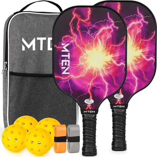 Vista 23 de Pickleball Paddles Set of 2 or 4, or Single Paddle – USAPA Approved Fiberglass Surface Pickleball Rackets Set for Men & Women