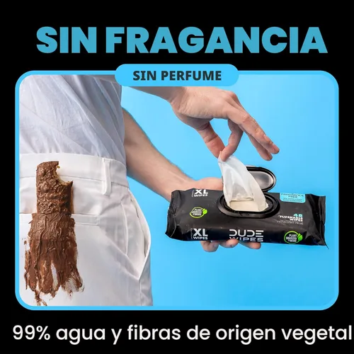 Vista 2 de DUDE Wipes - Toallitas desechables en inodoro sin aroma - (Paquete de 6) 288 piezas - Extra grandes - Desechables - Vitamina E y aloe - Seguro