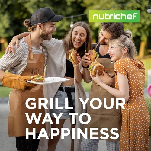 Vista 6 de NutriChef Plancha reversible de hierro fundido de 18 x 10 pulgadas, parte superior plana pre-sazonada y lado de la parrilla acanalada, parrilla