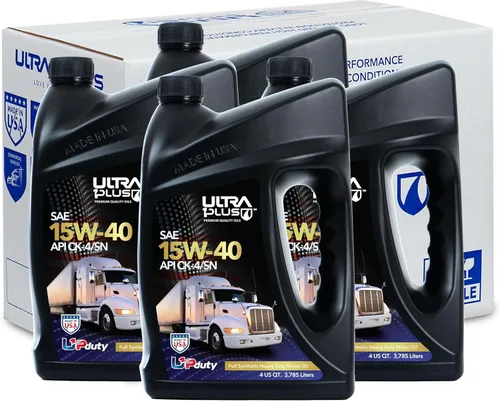 Vista 11 de Ultra 1Plus SAE 15W-40 Aceite de motor diésel totalmente sintético de servicio pesado - Aceite de motor 15W 40 API CK-4/SN (1 galón)