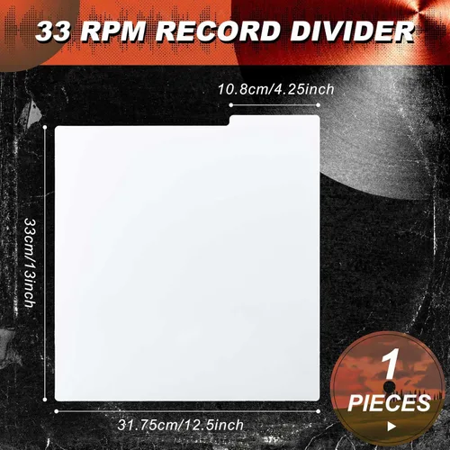 Vista 2 de Gueevin 1 Pcs Vinyl Record Dividers Bulk 12.5 x 13.49 Inches Plastic Album LP Vinyl Record Accessories with Tabs for DVD Organization Protection