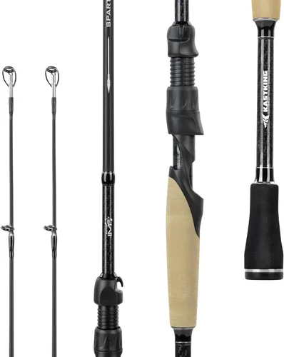 Vista 12 de KastKing Spartacus II Plus Twin-Tip Spinning & Casting Rods, IM6 Graphite Blanks, Stainless Steel Frame with Zirconium Oxide Rings, 2-Piece Rods