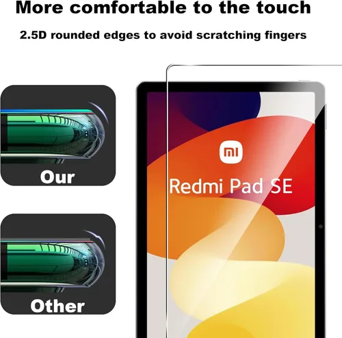Vista 5 de Protector de pantalla para Xiaomi Redmi Pad SE de 11 pulgadas, dureza 9H, arañazos, vidrio templado, compatible con fundas, antiarañazos