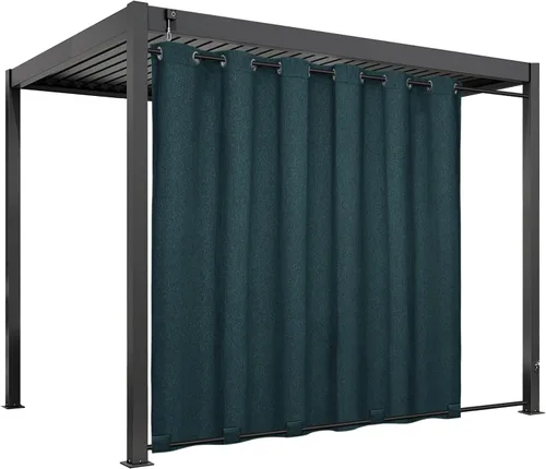 Vista 32 de Easy-Going - Cortinas para exterior con aspecto de lino impermeables y a prueba de viento para porche, cortinas de privacidad para exterior suaves