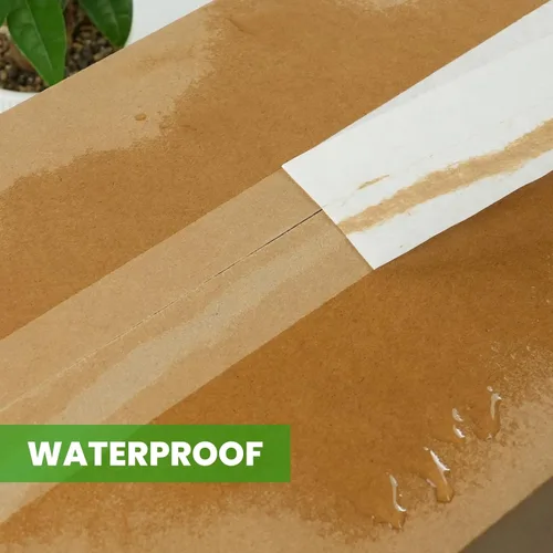 Vista 5 de ADHES - Cinta de papel kraft blanca, 2 pulgadas x 55 yardas, 3 rollos de cinta de papel resistente para escribir y sin recubrimiento, cinta