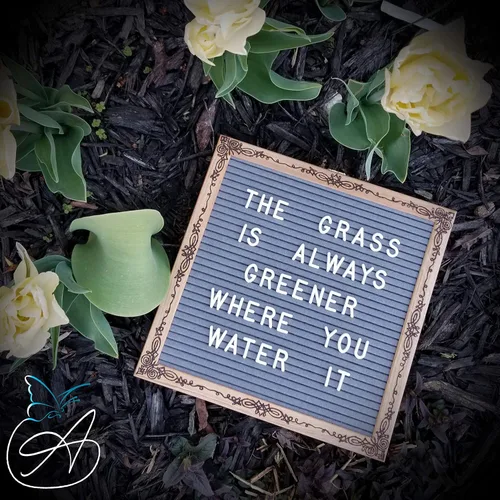 Vista 4 de Woodburned Art Felt Letter Board Set with Stand, 340 White Letters, Bag and COA - Limited Edition Fleuri Design - Dark Gray Felted Board in a 10x10