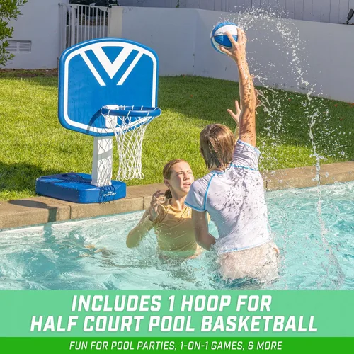 Vista 3 de GoSports Splash Hoop 2 en 1 - Juego de aro de baloncesto y red de voleibol