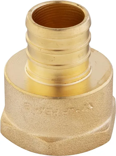 Vista 3 de Paquete de 5 accesorios EFIELD Pex de 1/2 pulgada x 1/2 pulgada NPT hembra adaptador NPT de latón (PEX1807244-5PCS)