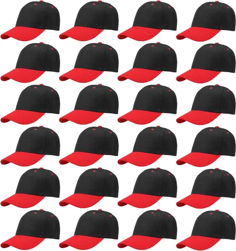 Vista 34 de Falari - 24/144 unidades de gorra de béisbol unisex, lisa y de tamaño ajustable, venta al por mayor