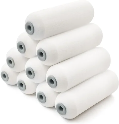 ROLLINGDOG Rodillo de pintura de espuma, rodillo de espuma de 4 pulgadas, cubiertas de rodillo de pintura pequeñas para pintar paredes o muebles
