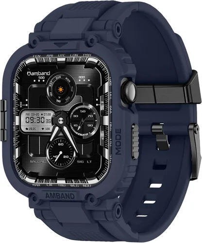 Vista 17 de amBand Compatible con Apple Watch Series 9/8/7/6/5/4 & SE 3/2/1 Correa de 41mm/40mm para Hombres, Caja M1 Deportiva y Resistente con Correa