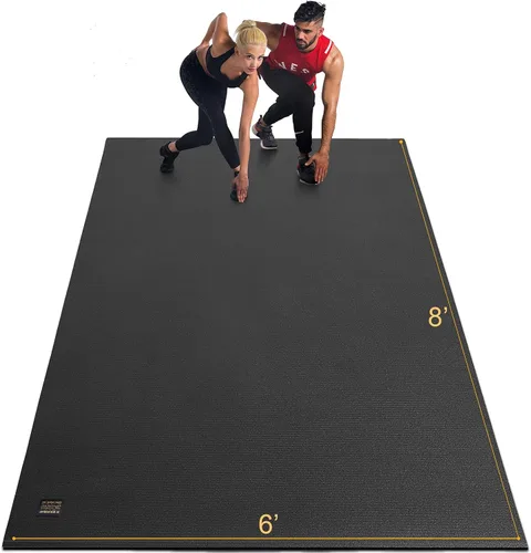 GXMMAT Tapete de ejercicio extra grande de 16'x6'/12'x6'/10'x6'/8'x6'(7mm), tapetes de entrenamiento extra anchos para piso de gimnasio en casa,