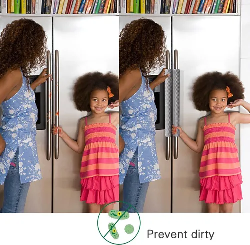 Vista 2 de OUGAR8 Fundas para manija de puerta de refrigerador, protector de decoración hecho a mano para hornos, lavavajillas. Mantén tu electrodoméstico