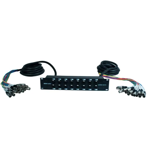 Vista 8 de Seismic Audio SARMSS-16x515 - Cable divisor de serpiente de 16 canales XLR TRS combinado para montaje en rack - Troncos XLR de 1.5 y 4.6 metros