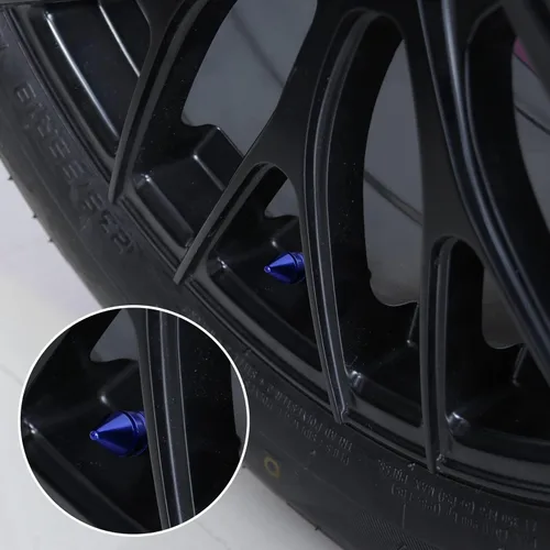 Vista 5 de SINGARO Tapones para válvulas de neumáticos de automóvil, 4 piezas de accesorios universales de aleación de aluminio, cubiertas de neumáticos
