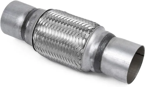 Vista 8 de Tubo flexible de escape, 2.5 x 4 x 8 pulgadas de longitud total, tubo flexible de doble trenza de acero inoxidable resistente