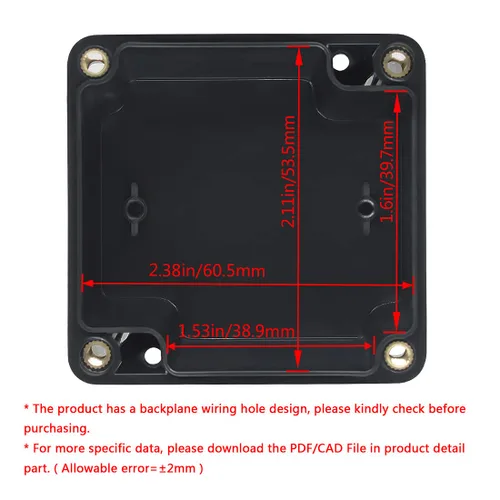 Vista 2 de LeMotech Caja de conexiones eléctricas de plástico ABS Caja de proyectos IP65 impermeable Caja de derivación universal para electrónicas Negro 2.48x