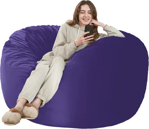 Vista 71 de HABUTWAY Silla de Puf de 2 Pies, Puf de 2' de Sillones Pequeños con Relleno, Silla de Puf en Forma de Lágrima de Terciopelo Ultra Suave con Funda
