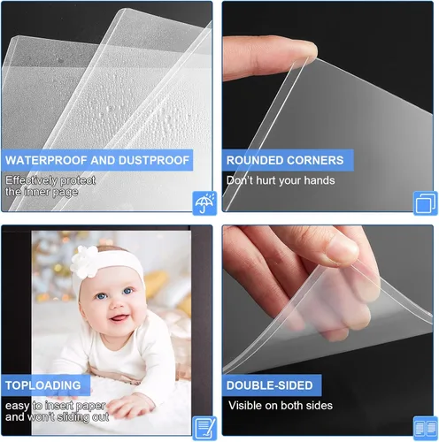 Vista 4 de Sherr 2 piezas protectores rígidos para impresión de 18 x 24 pulgadas, protectores de láminas de plástico duro transparente, fundas para póster