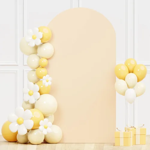 Vista 26 de Cubierta de Arco de Boda Azul Polvoriento 6FT Spandex Cubiertas de Arco Ajustadas Elásticas Cubierta de Arco Chiara de Fondo Elástico Cubiertas