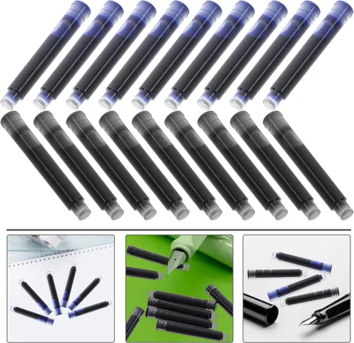 Vista 5 de Cabilock 100 piezas de repuesto de tinta para pluma estilográfica, recambios de tinta negra para suministros de fuente de pluma