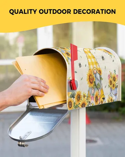 Vista 5 de Fundas magnéticas para buzón de gnomos de abeja de primavera y verano, tamaño estándar, decoración de cajas de números de letras decorativas