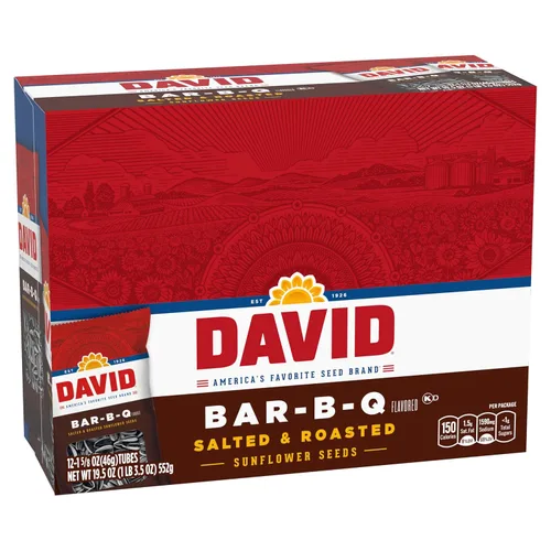 Vista 5 de DAVID Semillas de girasol, sabor Bar-B-Q, 1.625 onzas (paquete de 12)