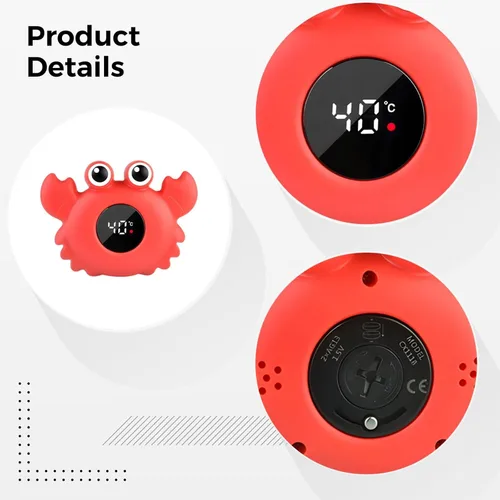 Vista 4 de Generic Digital Bath Thermometer, Floating Crab, Instant Read, Waterproof Design, Safe for Babies