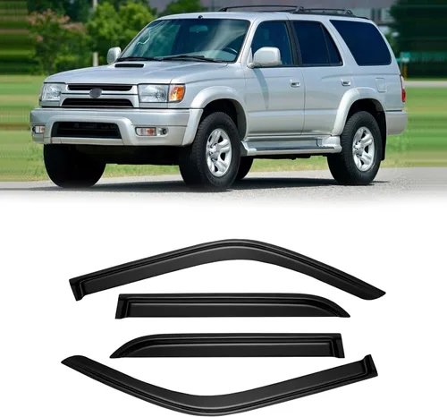 Vista 76 de Visor de ventana para Toyota Tacoma de cabina doble 2005-2015, protectores de lluvia de canal abierto, deflector de ventilación, protector solar