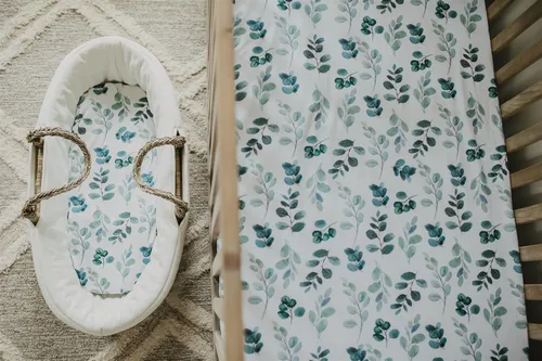 Vista 7 de NODNAL CO. Leafy Pack n Play Playard - Sábana bajera ajustable portátil para colchón de bebé, algodón de punto de jersey, unisex, para niña/niño