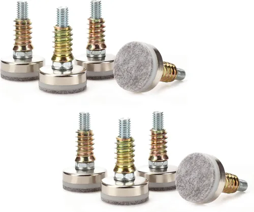Vista 14 de Niveladores de muebles – Patas de nivelación ajustables para mesas, sillas, armarios – Base de 1.35 pulgadas de diámetro con 4 almohadillas