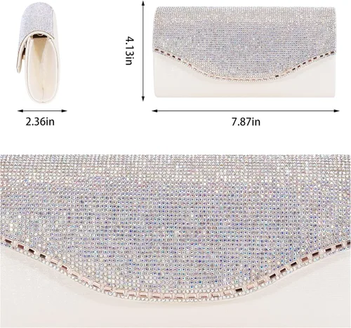 Vista 2 de Naimo Bling Shiny Rhinestone Wedding Evening Party Clutch Handbag Purse