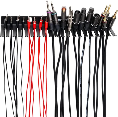 Vista 8 de Gator Frameworks Colgador y organizador de cables de montaje en pared con 19 ranuras para cables, rangos de espacios de 5 a 0.354 in