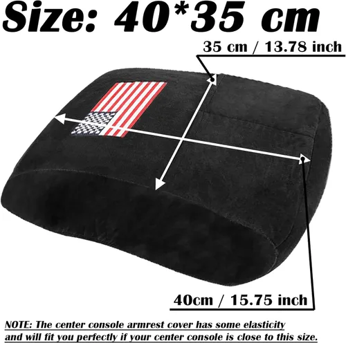 Vista 7 de Funda de consola central con bandera de EE. UU. para Ram 1500 2500 3500 2013-2023 con bolsillo, cómodas fundas de terciopelo resistentes a